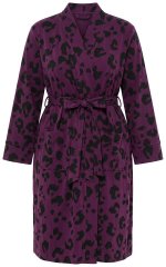 Ulla Popken 853168 Loomamustriline frotee-hommikumantel Ploom