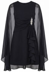 Ulla Popken 853774 Volangidega kleit Must