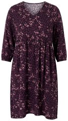 Ulla Popken 855270 V-kaelusega mustriline jersey-kleit Must