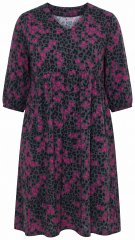 Ulla Popken 855270 V-kaelusega mustriline jersey-kleit Antratsiit