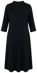 Ulla Popken 855373 Mustriline jersey-kleit Must