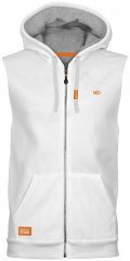 Motley Denim Brussels Sleeveless Hoodie White