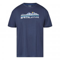 North Latitude Mountain T-Shirt V-Neck Tumesinine