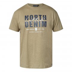 North Latitude T-Shirt Slub With Print Pruun/Beež