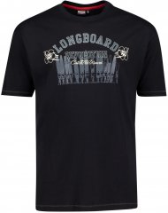 Adamo Longboard Regular Fit Printed T-shirt Black
