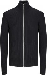 Jack & Jones PANNEL Turtleneck Knitted Sweater with Zipper Black