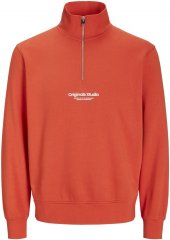 Jack & Jones Esterbro High Neck Quarter Zip Sweatshirt Orange