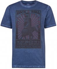 Kam Jeans 5282 Slub Wash T-shirt Navy