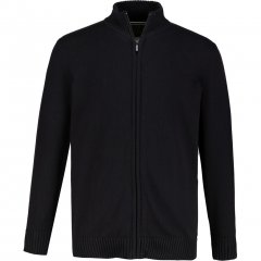 JP1880 Cardigan Knitted with Zipper Black TALL