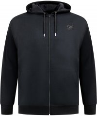 Duke Kenilworth Pin Tuck Sleeves Zip Through Hoodie Dark Navy TALL