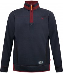 Duke Leicester Quarter Neck Fleece Sweatshirt Navy