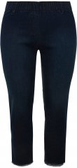 Ulla Popken Cropped Raw Hem Jeggings Denim Blue