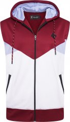 Kam Jeans TS006 Retro Pannelled Tracky Set (Shorts/Sleeveless Hoodie) Red