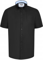 D555 James Lühikeste Varrukatega Oxford-Särk TALL Must