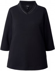Ulla Popken Decorative Chain Collar Sweatshirt Black