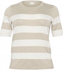 Kaffe Curve Lizzy Striped Pullover Chalk/Feather Grey Bold Stripe