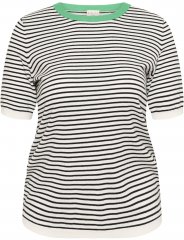 Kaffe Curve Lizzy Knit T-Shirt Chalk/Black Fine Stripe
