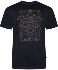 Kam Jeans 5786 Vintage Denim Print Tee Black