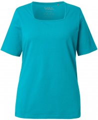 Ulla Popken Essential Square Neck Stretch Tee Green Emerald