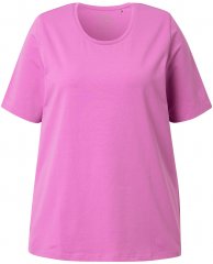Ulla Popken Essential Round Neck Stretch Tee Cool Pink