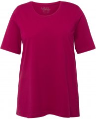 Ulla Popken Essential Round Neck Stretch Tee Magnolia Red