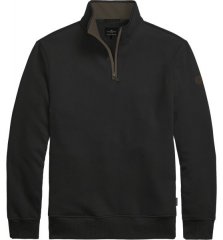Double Outfitters MTOP-1163 Poole tõmblukuga dressipluus Must