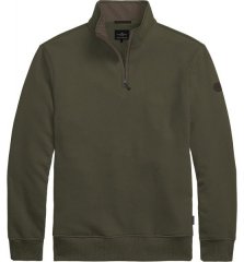 Double Outfitters MTOP-1163 Poole tõmblukuga dressipluus Khaki