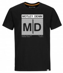 Motley Denim Poole T-shirt White on Black Black
