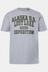 JP1880 T-shirt Short Sleeve Chest Print Grey Melange