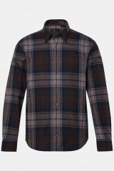 JP1880 Shirt Flannel Long Sleeve Brown TALL