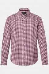 JP1880 Checked Flannel Shirt Long Sleeve Light Red Tall