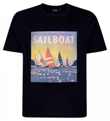 Espionage T459 Sailboat Trükitud T-särk tumesinine