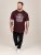D555 Baldwin Grumpy Old Man Club Print Crew Neck T-shirt Burgundy/ Black Twist - T-särgid - Suured T-särgid 2XL – 14XL
