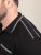 D555 Potts Jersey Polo With Jacquard Collar & Cuffs Must - Polosärgid - Meeste suured polosärgid 2XL – 8XL