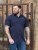 D555 Reid AOP Polo With Jacquard Collar, Pocket And Cuffs Tumesinine - Polosärgid - Meeste suured polosärgid 2XL – 8XL