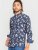 D555 Rooksey Floral Print Shirt Navy - Särgid - Meeste suured särgid 2XL – 8XL