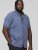 D555 KYLE S/S Micro AO Print Shirt Blue - Särgid - Meeste suured särgid 2XL – 8XL