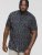 D555 BEAU S/S AO Leaf Print Shirt Navy - Särgid - Meeste suured särgid 2XL – 8XL