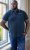 D555 OAKLEY AOP Jersey Polo With Jacquard Collar, Ribs And Chest Pocket Navy - Polosärgid - Meeste suured polosärgid 2XL – 8XL