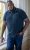 D555 OAKLEY AOP Jersey Polo With Jacquard Collar, Ribs And Chest Pocket Navy - Polosärgid - Meeste suured polosärgid 2XL – 8XL