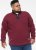 D555 HIRALDO Quarter Neck Pique Fleece Sweatshirt With Chest Embroidery Red - Sviitrid ja dressipluusid - Meeste suured kapuutsiga jakid suurustes 2XL – 14XL