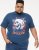 D555 NEAL Skull With Flames Printed Crew Neck T-Shirt Navy/Blue Twist - T-särgid - Suured T-särgid 2XL – 14XL