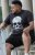 D555 Hucknall Skull Monochrome Printed Crew Neck T-shirt Washed Black - T-särgid - Suured T-särgid 2XL – 14XL