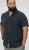 D555 Pontefract Jacquard Linen Mix Short Sleeve Shirt With Button Down Navy - Särgid - Meeste suured särgid 2XL – 8XL