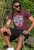 D555 Loughborough Official Gas Monkey Crew Neck T-Shirt Burgundy Black Twist - T-särgid - Suured T-särgid 2XL – 14XL