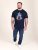 D555 Slater Trükitud T-särk Tumesinine - T-särgid - Suured T-särgid 2XL – 14XL