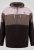 D555 Fitzgerald Zip Through Hoody With Cut & Sew Panels Must - Sviitrid ja dressipluusid - Meeste suured kapuutsiga jakid suurustes 2XL – 14XL