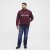 North Latitude Half Zip Dressipluus Veinipunane - Sviitrid ja dressipluusid - Meeste suured kapuutsiga jakid suurustes 2XL – 14XL