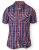 D555 ELIAS Short Sleeve Blue & Red Check Shirt - Särgid - Meeste suured särgid 2XL – 8XL