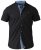 D555 Ollie Short Sleeve Shirt Black - Särgid - Meeste suured särgid 2XL – 8XL